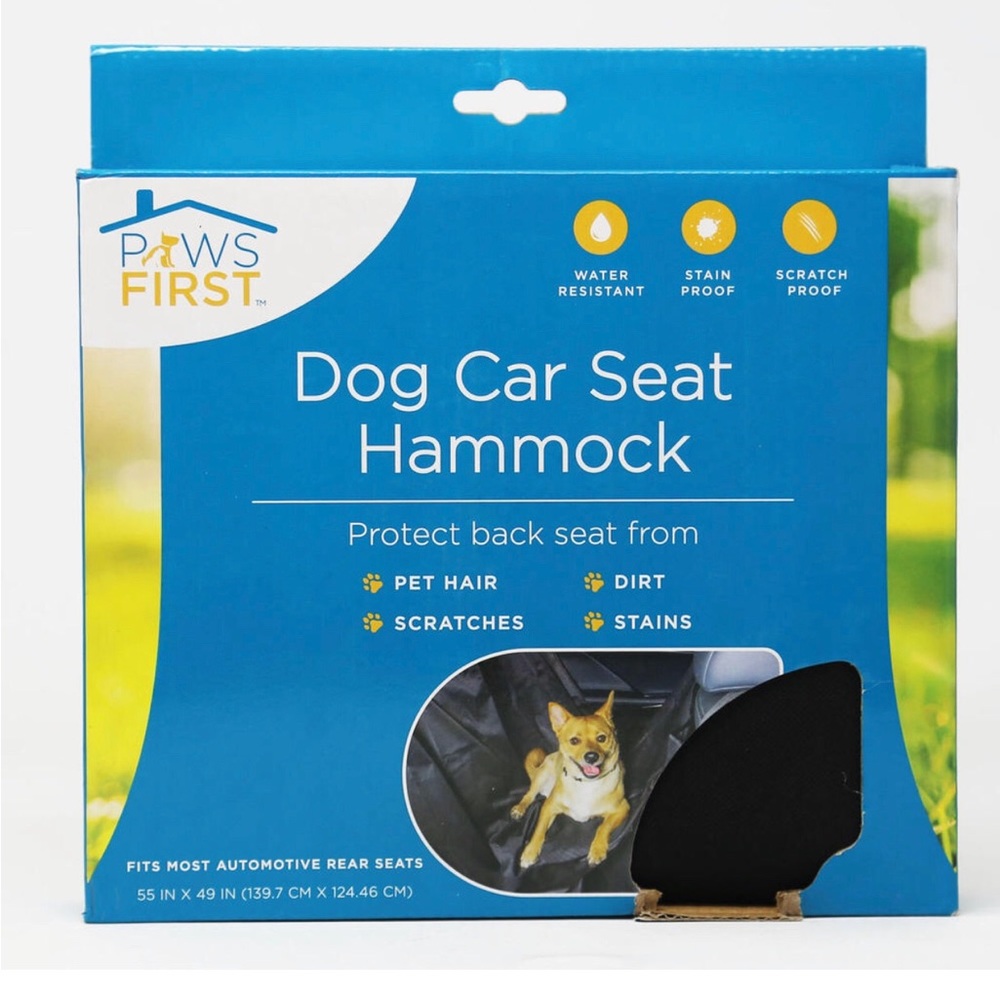 NEW Dog Car Seat Hammock Cover BLACK 55” x 49”